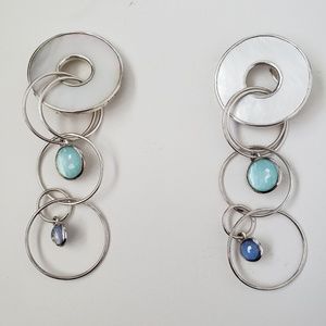 Ippolita Sterling Silver Polished Rock Candy Jet Set Drop Clip Back Earr…